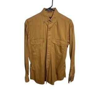 Lucchese 1883 Western Button Down Shirt - Tan Cotton - Made in USA - Small